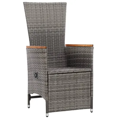 Zdjęcie produktu dla VidaXL 46045, Taras, Obite siedzisko, Drewno akacjowe, Technorattan, Stal, Szary, Pianka, 47 cm