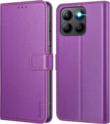 Produktbild von Ganbary Honor X8b Handyhülle Leder Klapphülle Violett Magnetverschluss