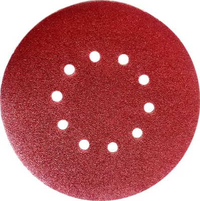 Produktbild von 10x Schleifpapier 225 mm 10 Loch Körn.= 120 Schleifblatt mit Klettbelag für Trockenbauschleifer Winkelschleifer