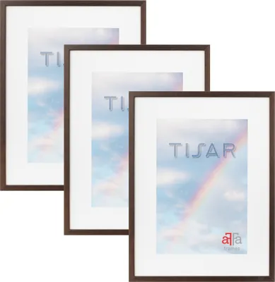 Produktbild von aFFa frames,  Tisar, Bilderrahmen aus Holz, rechteckig, mit Acrylglasfront, Bronze, 29,7x42 cm, 3er Set