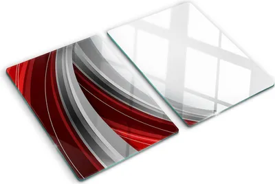Obrázok produktu pre Sklenená ochranná doska – Kryt varnej dosky – Kryt na indukčnú dosku – 2x40x52 cm – Rýchle čistenie – Tvrdené sklo – Vlnové pozadie