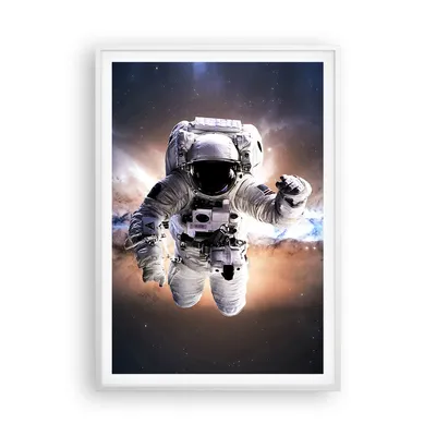 Produktbild von Gerahmtes Poster - Weißer Rahmen - Astronaut Erde Raum - 70x100 cm - Wand Bild - Wanddeko - Wandbilder - Kunstposter - Wandposter - Bilderrahmen - Bilder - Kunstdruck - Wandbild - P2WPA70x100-2848