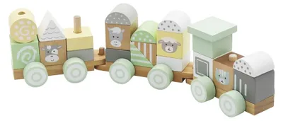 Obrázek produktu pro Dřevěný vláček s kostkami Baby Mix