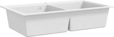 Obrázek produktu pro vidaXL Granitový dřez Double Bowl White