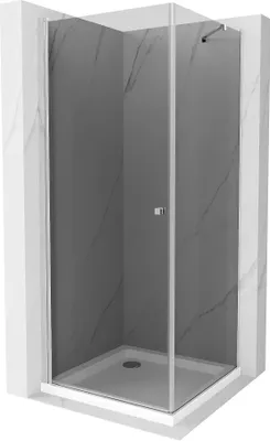Immagine prodotto di Mexen Pretoria cabina doccia a battente 70 x 70 cm, grafite, cromo + piatto doccia Flat - 852-070-070-01-40-4010
