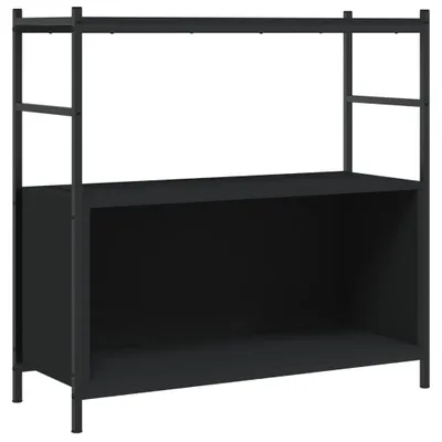 Obrázok produktu pre vidaXL Regál na knihy čierny 80x30x78,5 cm Materiál drevo a železo