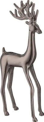 Produktbild von GASPER Weihnachtsfigur Hirsch Braunschwarz massiv 41 cm - Aluminium