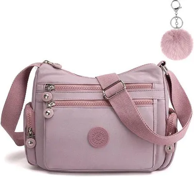 Productafbeelding van Schoudertas voor Dames - Nylon - Waterdicht - Multifunctionele Crossbody Tas voor Reizen - Paars
