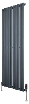 Produktbild von Gliederheizkörper mit TRV Chromventile – 1600mm x 600mm – Anthrazitgrau