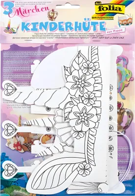 Produktbild von folia Kinderhüte-Set "MÄRCHEN" aus Pappe weiß