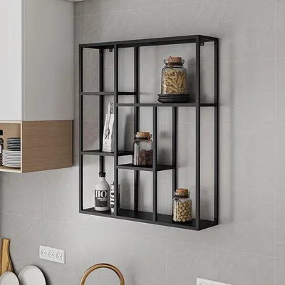 Produktbild von Schwarze Stahlwandplatte 90x75x18 cm.