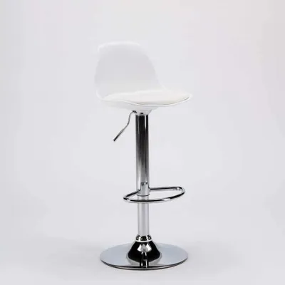 Image de New Orleans Tabouret de bar et de cuisine design avec console en cuir - Blanc