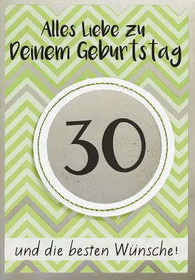 Produktbild von 30 Geburtstag Glückwunschkarte im Format 115x17cm mit Umschlag