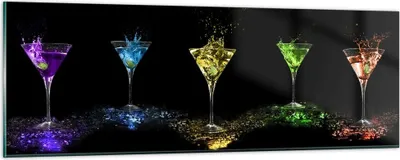 Produktbild von Bilder auf glas - Cocktail trinken Alkohol Glas - 90x30cm - Glasbilder - Wandbilder - Kunstdruck - zum Aufhängen bereit - Wanddekoration aus Glas - Glas Bilder - Wandbild auf Glas - GAB90x30-0442