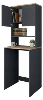 Produktbild von 2-türiger MehrzweckschrankBellona, Multifunktionale Möbel, Schuhschrank, Besenschrank, 65x60h184 cm, Walnuss und Anthrazit