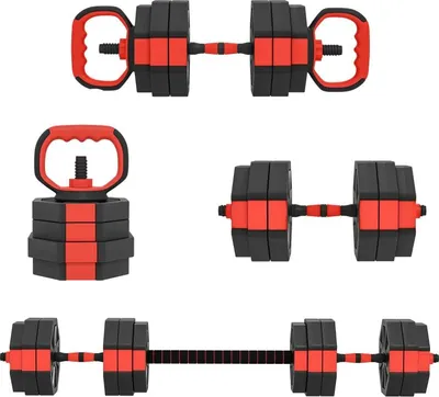 Image de Fortuna Lai Set d'haltères 4 en 1 Set d'haltères courts Haltères longs réglables 25 kg pour la musculation à domicile