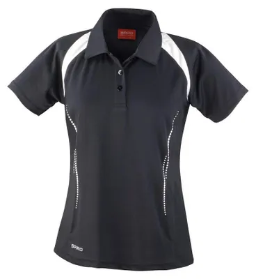 Produktbild von Spiro - "Team Spirit" Poloshirt für Damen FK2070 (M) (Schwarz/Weiß)