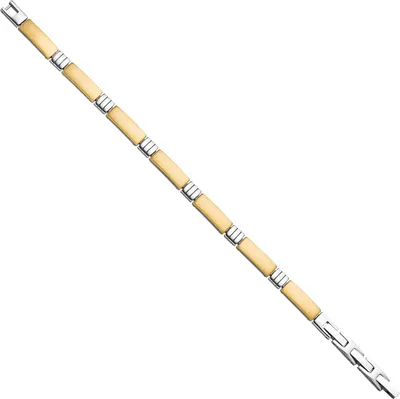 Produktbild von JOBO Armband aus Edelstahl gold farben beschichtet bicolor 21 cm verkürzbar