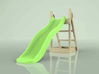 Imagen del producto de Tobogán independiente con una resbaladilla de madera de 175 cm y estructura de juego