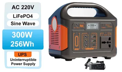 Zdjęcie produktu dla Przenośna stacja zasilająca, niezawodne źródło energii, wiele opcji zasilania, 300 W, 220 V, wtyczka EU