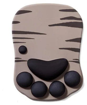 Produktbild von Ergonomische Mauspad mit Handballenauflage und Grauem Tigerprint