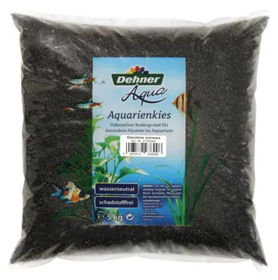 Productafbeelding van Dehner Aqua aquariumkiezels, glanzende kiezels, korrelgrootte 2 - 3 mm, 5 kg, zwart