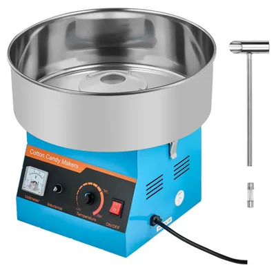 Produktbild von SucceBuy Elektrische Zuckerwattemaschine 1000 W mit 38 cm Edelstahlschüssel & Zuckerlöffel, ideal für Geburtstage, Familienfeiern und Zuhause, Zuckerwatte-Maker in Blau