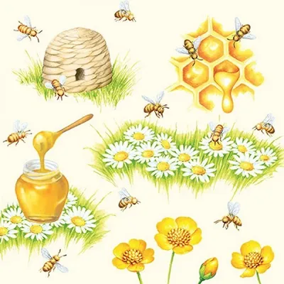 Produktbild von RP 20 Servietten Bees - Bienen bei der Arbeit 33x33cm