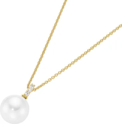 Produktbild von Kette Giorgio Martello Milano mit Anhänger, Zirkonia, Muschelkern Perle, vergoldet Silber 925 Vergoldet 45 cm