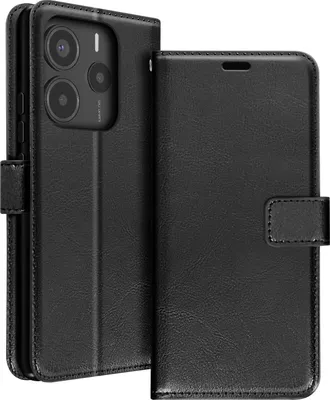 Obrázok produktu pre Mayaxess, peňaženkové puzdro pre Xiaomi Redmi Note 14 5G s remienkom na ruku, čierne