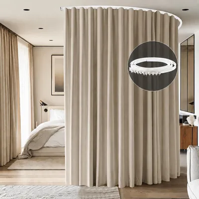 Produktbild von Vorhang Blickdicht Extra Breite Raumteiler, B254xH274cm Gardinen mit Schienensystem für Privatsphäre Wohnzimmer Schlafzimmer, Khaki