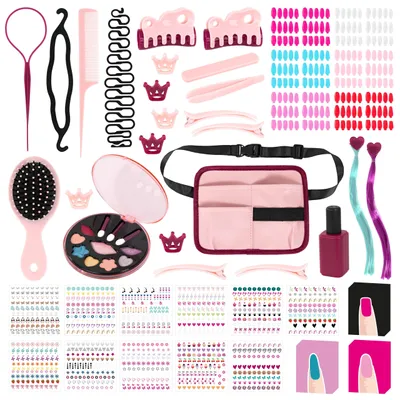 Productafbeelding van Bayer Design 90090AC Charlene Magic Nails: styling- en make-upkop, bruin haar, met handen en nagels, make-up, haaraccessoires, stickers