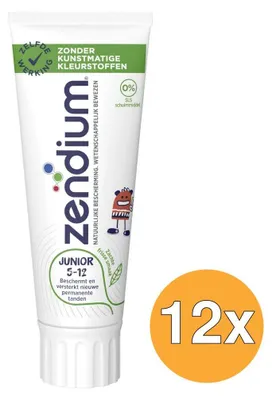 Produktbild von 12x Zendium Tandpasta – 5-12 jaar Kids 75 ml