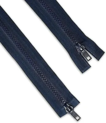 Productafbeelding van Ritssluiting 2-weg - Kunststof rits - Kleding reparatie - Brede tanden - 70 cm - Donkerblauw