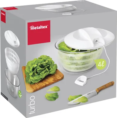 Produktbild von metaltex Salatschleuder Turbo mit Seilzug weiß