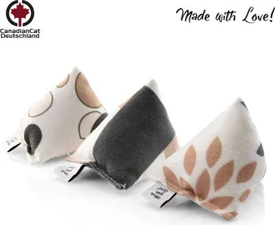 Produktbild von 3er Set Mini-Pyramiden brown-beige mit Katzenminze