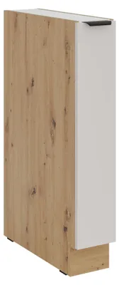 Produktbild von Küchen Unterschrank Schrankauszug 15 cm Küche SOLANO Kaschmir beige matt + Eiche Artisan matt Küchenzeile Küchenblock Einbauküche