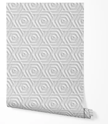 Produktbild von Selbstklebende Tapete Möbelfolie 3D Hexagon Geometrisch Grau Modern Wandtapete Wohnzimmer Schlafzimmer Flur Minimalistisch Struktur Optik Tiefeneffekt Elegantes Design 2,5m x 0,5m