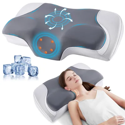 Image de Omgoods - Oreiller ergonomique en mousse à mémoire de forme pour un soutien optimal du cou