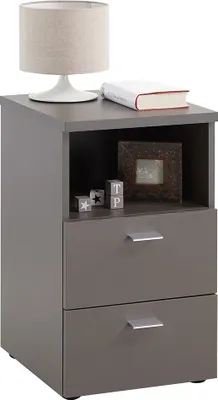 Produktbild von Nachttisch Nachtschrank in grau CERNA-10, auch für Boxspringbetten geeignet, B/H/T ca. 35/61,5/39,9 cm