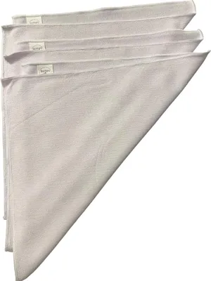 Produktbild von Buzzufy Premium Microfasern Poliercloths – 3er Set Hochwertige Stoffe für Reinigung & Polieren – Lasfreie, Streifenfreie für Autos, Haushalt, Uhren & Schmuck, Silber, Gold, Edelstahl, 32 cm x 36 cm, Weiß