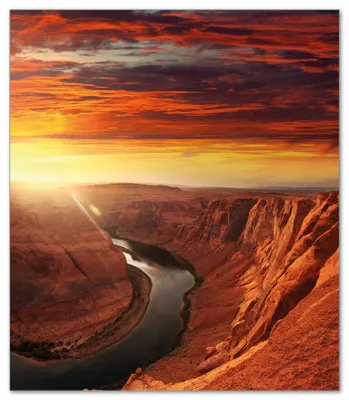 Produktbild von Wallario Herdabdeckplatte aus Glas, Größe 52 x 60 cm 1-teilig, Motiv Grand Canyon bei Sonnenuntergang