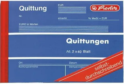 Produktbild von Herlitz Quittungsblock 2x40 Bl. A6 selbstdurchschreibend