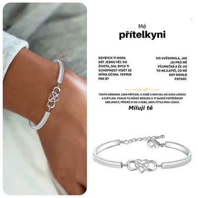 Obrázek produktu pro Lovilion Náramek "Vždy mě měj ve svém srdci" se vzkazem "Mé přítelkyni" – CHLOE_HEARTBRACELET