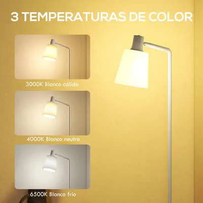 Produktbild von LED Stehlampe - Dimmbar - 350° drehbarer Lampenschirm - 3 Farbtemperaturen 3000/4000/6500K - E27 Fassung - 249–2000 lm