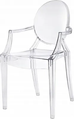 Image de Chaise de salle à manger transparente 38 x 48 x 90 cm en polycarbonate ; chaise de cuisine et de salon moderne ; transparente