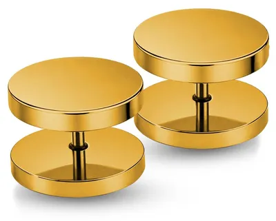 Produktbild von Ohrstecker mit Schraubverschluss Edelstahl 316L Gold 4–14 mm Fake Plug Tunnel - 14 mm