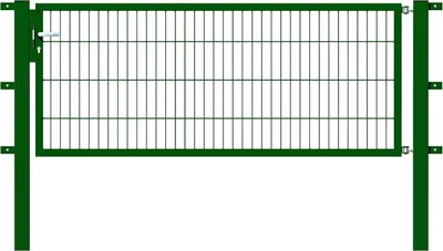 Produktbild von Alberts Einzeltor Flexo mit Zubehör, zum Einbetonieren, grün, Breite 200 cm, Höhe 80 cm