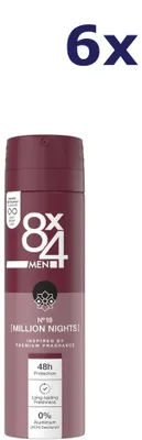Produktbild von 6x 8x4 Deospray für Männer – Nr. 18 „Millions Nights“ 150 ml