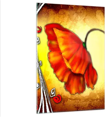 Produktbild von Bilder auf glas - Einteilig - Blume linien markierungen - 80x120cm - Glasbilder - Wandbilder - Bilder - Wanddekoration aus Glas - Glas Bilder - Wandbild auf Glas - GPA80x120-0815